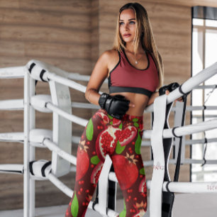 Pomegranate Fruit Patterned   Leggings