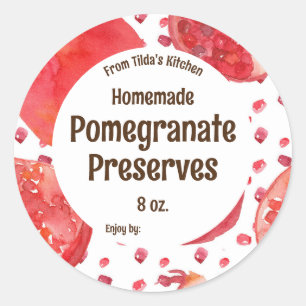 Pomegranate Fruit Preserves Jar Label