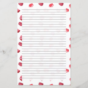 Pomegranate Fruit Seeds Grey Lined Letter Writing