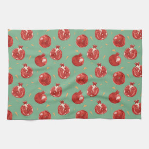 Pomegranate Fruit Vector Seamless Pattern Tea Towel