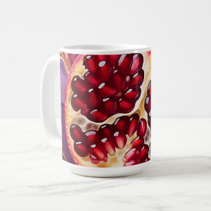 Pomegranate Half Marble Swirl Coffee Mug