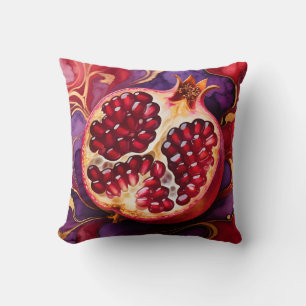 Pomegranate Half Marble Swirl Cushion