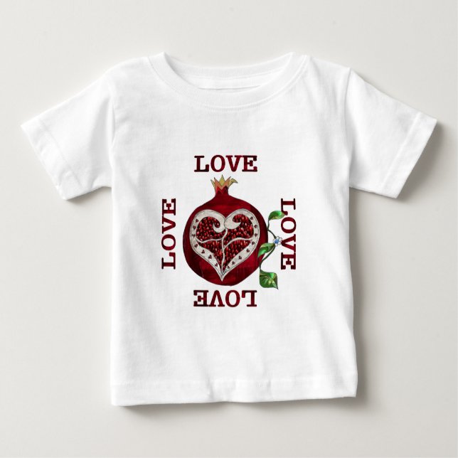 Pomegranate Heart LOVE Valentine Baby T-Shirt (Front)