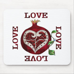 Pomegranate Heart LOVE Valentine Mouse Pad