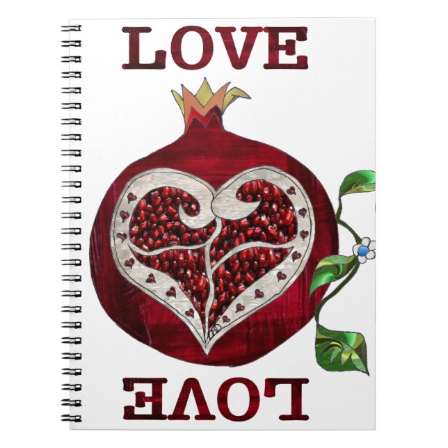 Pomegranate Heart LOVE Valentine Notebook (Front)