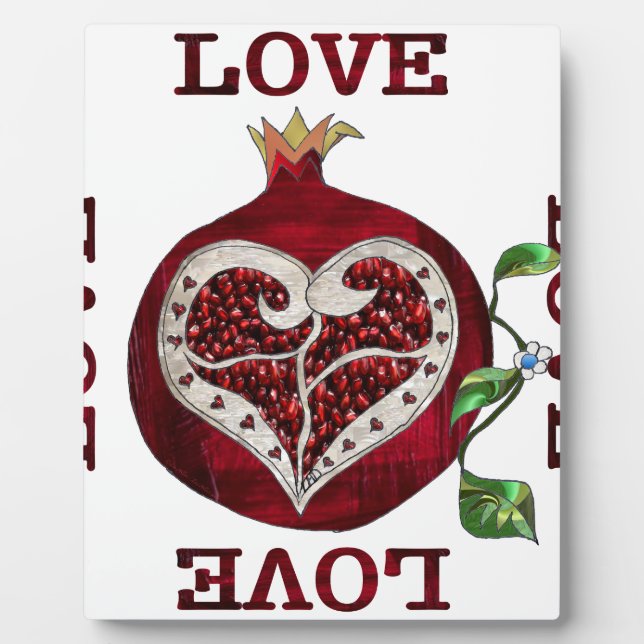 Pomegranate Heart LOVE Valentine Plaque (Front)