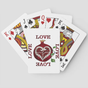 Pomegranate Heart LOVE Valentine Playing Cards