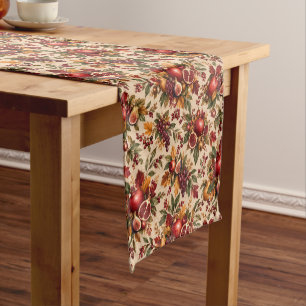 Pomegranate Heirloom Thanksgiving Friendsgiving Short Table Runner