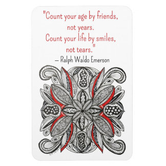 Pomegranate Inspired Hand-Drawn Doodle with Quote Magnet