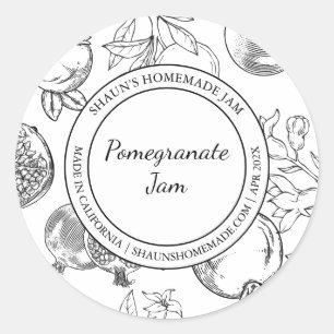 Pomegranate Jam Sketch Modern label