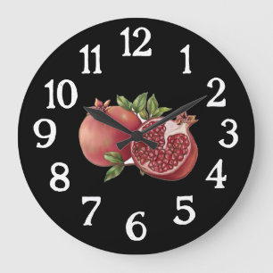 Pomegranate Kitchen Clock - Black