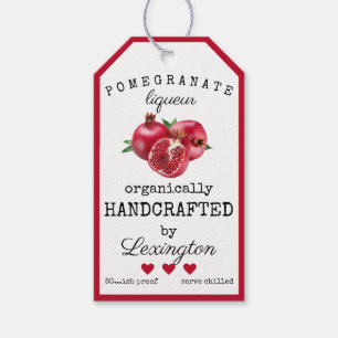 Pomegranate Liqueur Bottle Hang Tag  