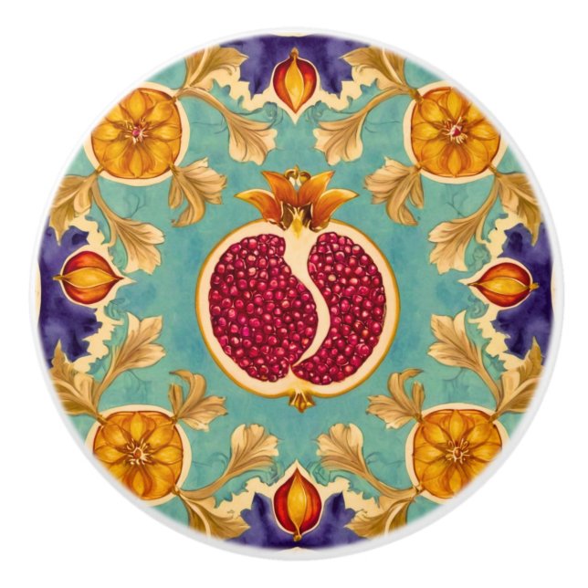 Pomegranate Love Ceramic Knob (Front)