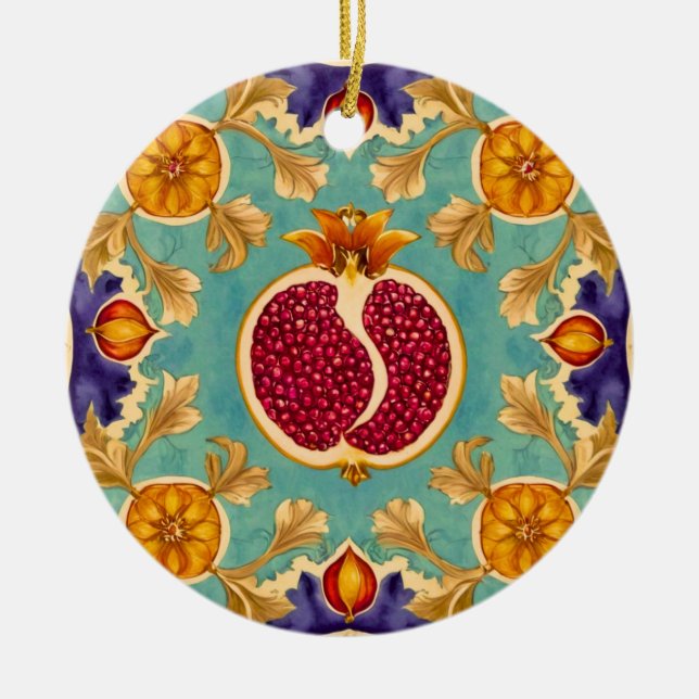 Pomegranate Love Ceramic Ornament (Front)