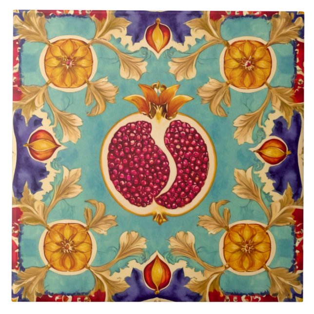 Pomegranate Love Ceramic Tile (Front)