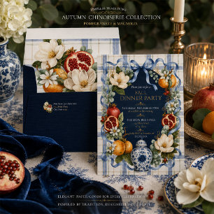 Pomegranate & Magnolia, Autumn Chinoiserie Invitation