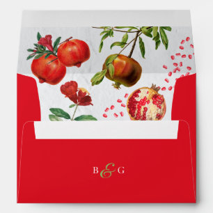 Pomegranate Mediterranean 5x7 Wedding Invitation Envelope