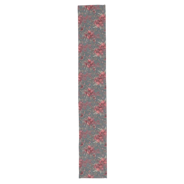 Pomegranate & Olive Branch Table Runner | Berry (Front)