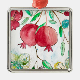 Pomegranate painting pomegranate art Wall art Metal Ornament