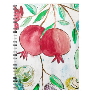 Pomegranate painting pomegranate art Wall art Notebook