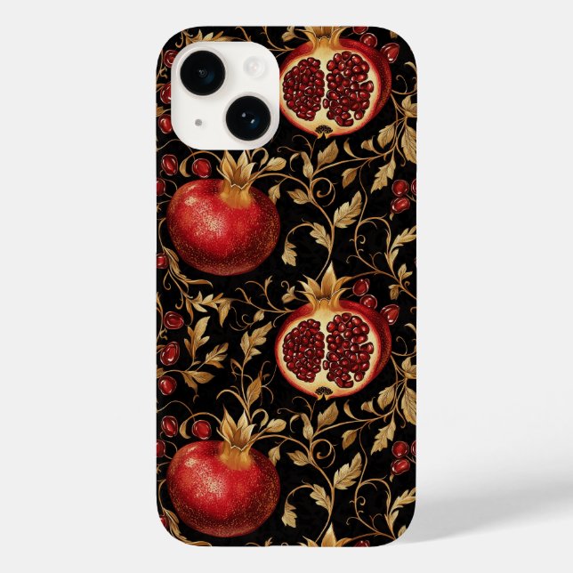 Pomegranate Paradise -Rich Floral Seamless Pattern Case-Mate iPhone Case (Back)