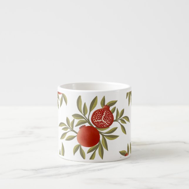 Pomegranate Pattern Botanical Espresso Cup (Front)