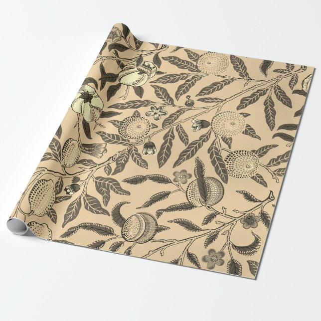 Pomegranate Pattern by William Morris Wrapping Pap Paper (Unrolled)
