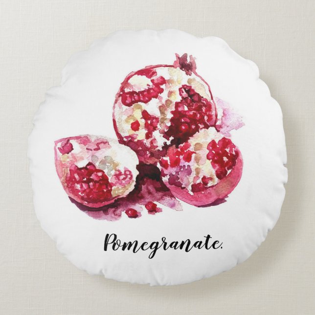 Pomegranate pillow design. (Front)
