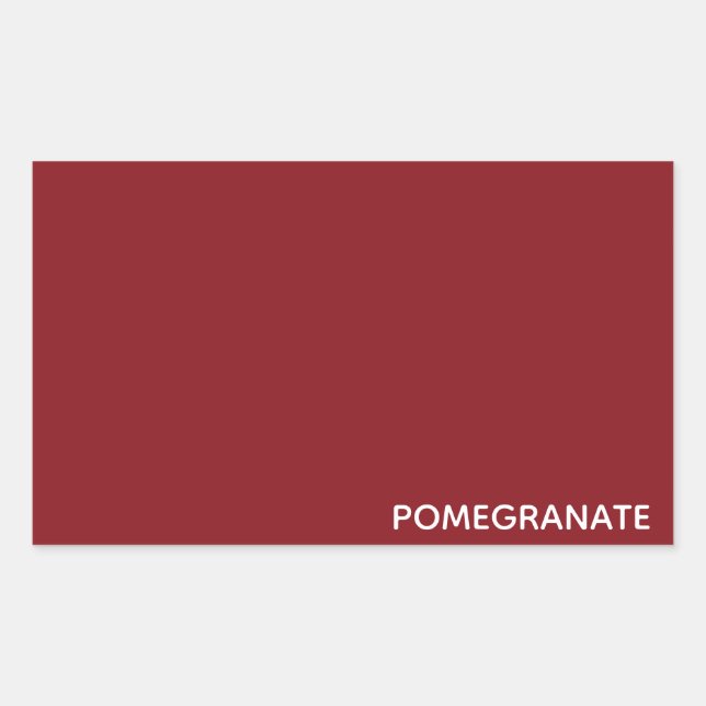 Pomegranate red color name rectangular sticker (Front)