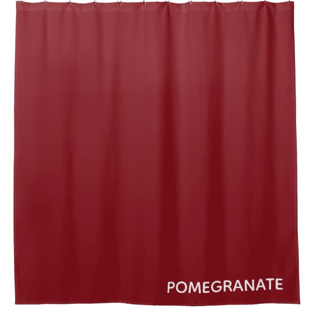 Pomegranate red color name shower curtain (Front)