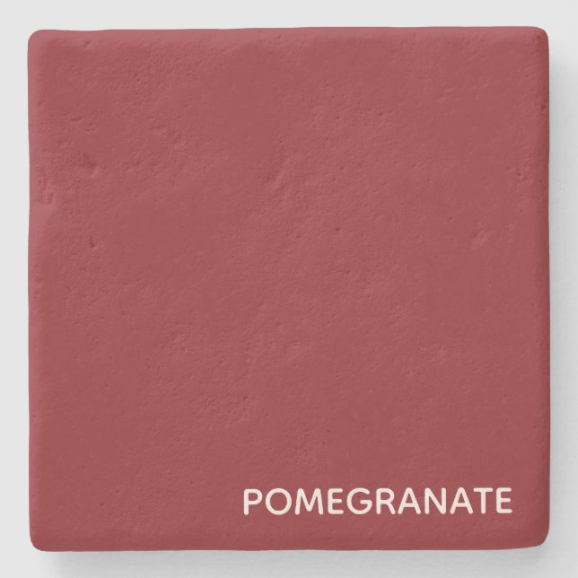 Pomegranate red color name stone coaster (Front)
