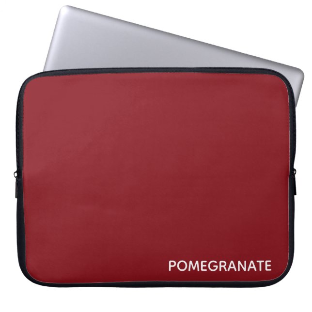 Pomegranate red colour name laptop sleeve (Front)