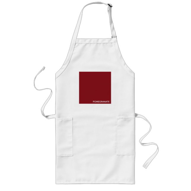 Pomegranate red colour name long apron (Front)