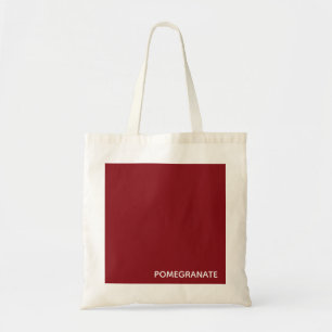 Pomegranate red colour name tote bag