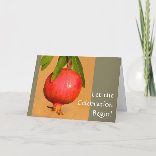 Pomegranate Rosh HaShana Holiday Card (Front)
