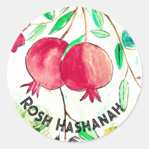 Pomegranate Rosh Hashanah Fruit Shana Tova  Classic Round Sticker
