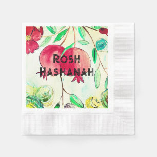 Pomegranate Rosh Hashanah Fruit Shana Tova Napkin