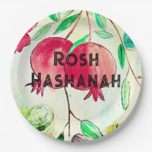 Pomegranate Rosh Hashanah Fruit Shana Tova Paper Plate
