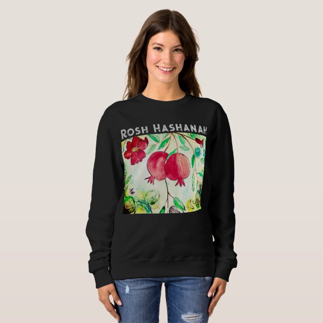Pomegranate Rosh Hashanah Fruit Shana Tova Sweatshirt (Front Full)