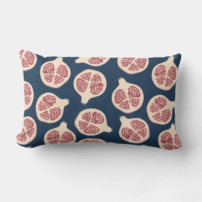 Pomegranate seamless pattern,background with pomeg lumbar cushion (Front)