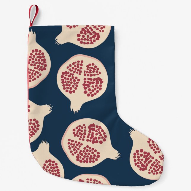 Pomegranate seamless pattern,background with pomeg small christmas stocking (Front)