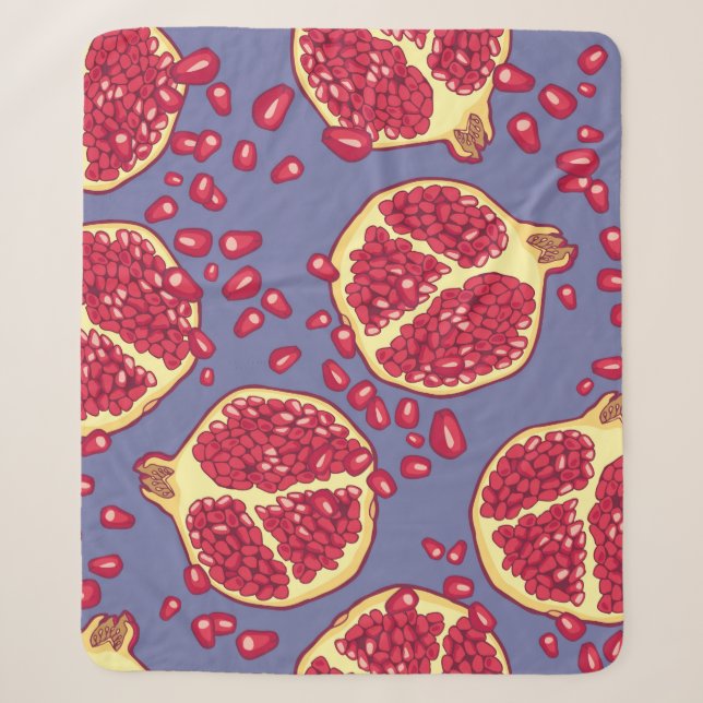 Pomegranate seamless pattern. sherpa blanket (Front)