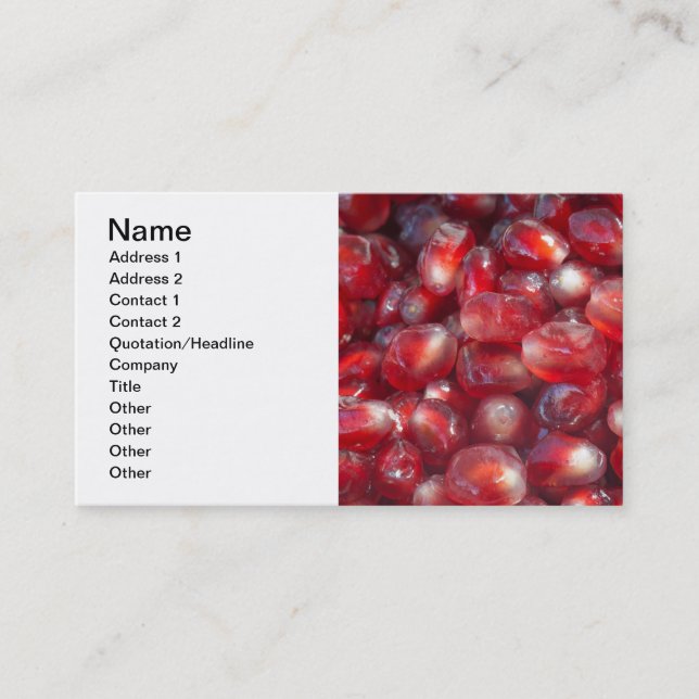 Pomegranate seeds business card (Front)