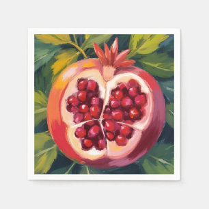 Pomegranate Seeds Fruit Painting Napkin