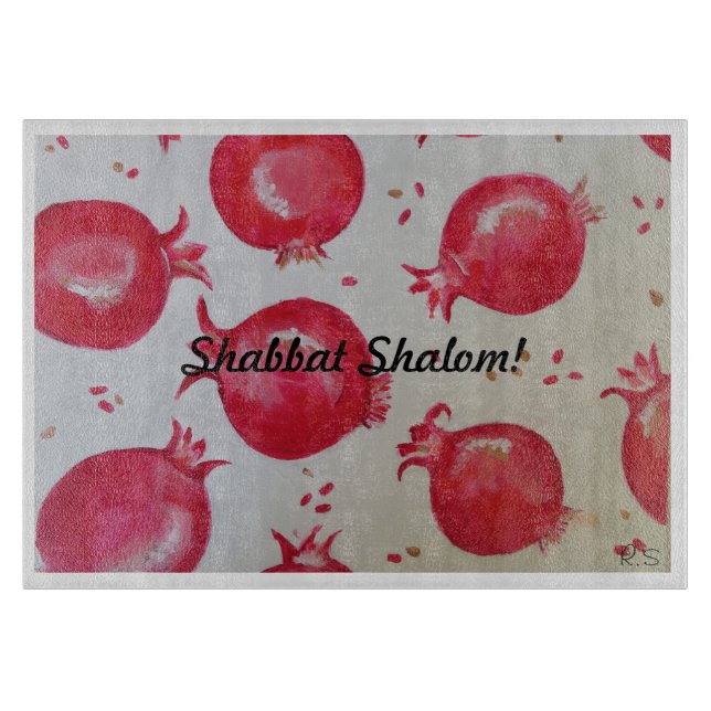 Pomegranate Shabbat Challah Board (Front)