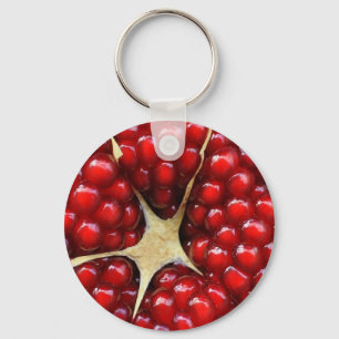 Pomegranate slice key ring