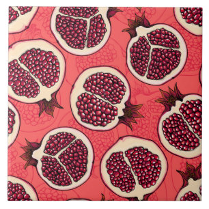 Pomegranate slices 2 ceramic tile