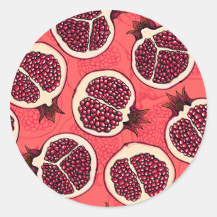 Pomegranate slices 2 classic round sticker