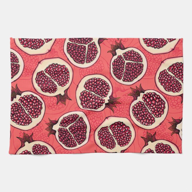 Pomegranate slices 2 tea towel (Horizontal)