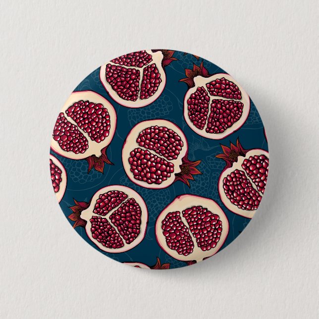 Pomegranate slices 6 cm round badge (Front)